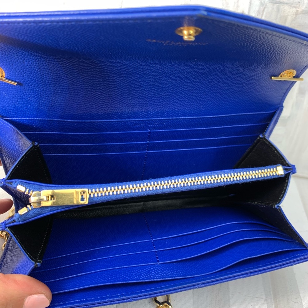 📌SOLD YSL Blue Chained Wallet - Picture 6 of 8